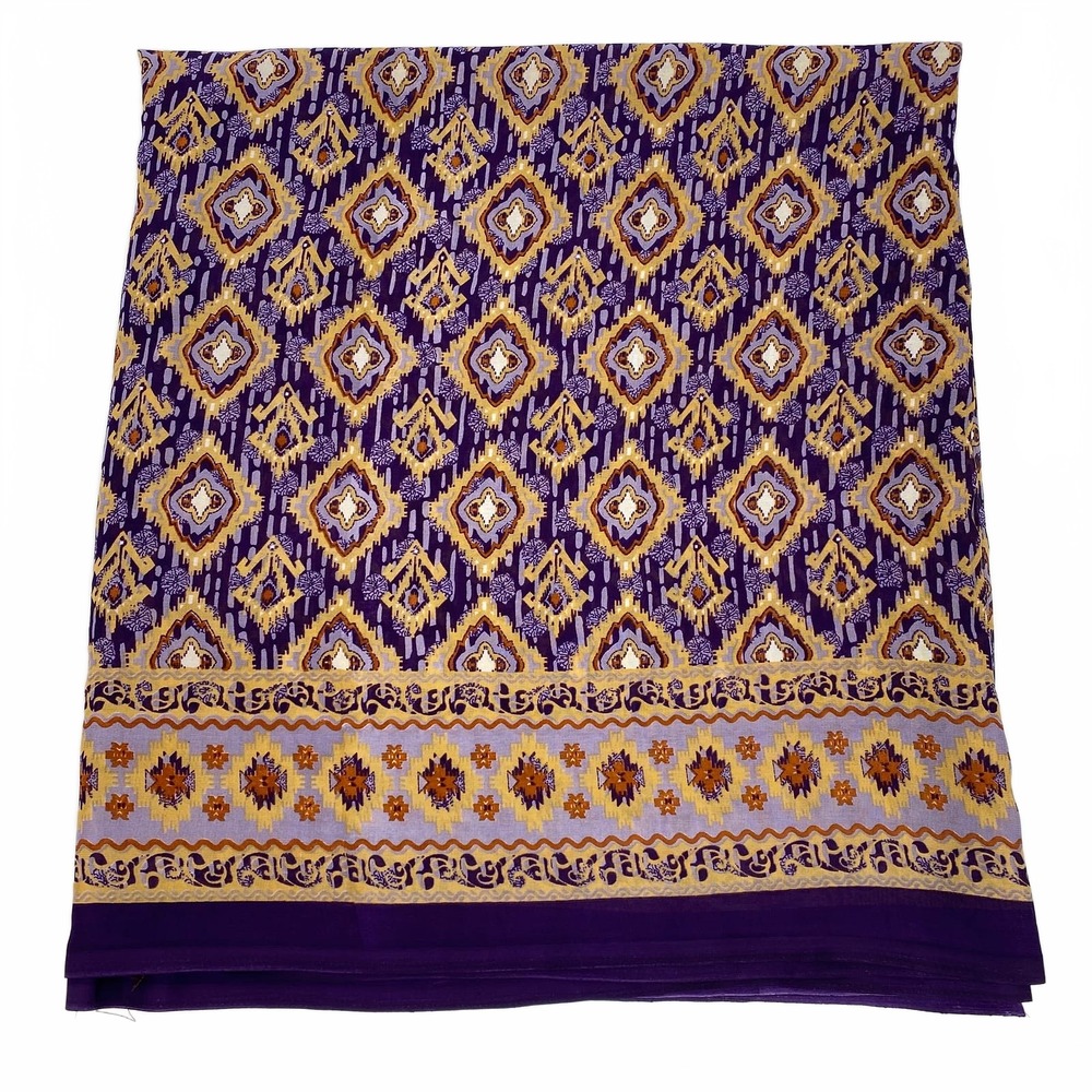 Tulsi Sarees Purple Yellow Patterned Saree